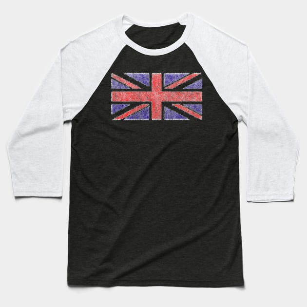 Vintage UK Union Jack Flag Baseball T-Shirt by Flippin' Sweet Gear